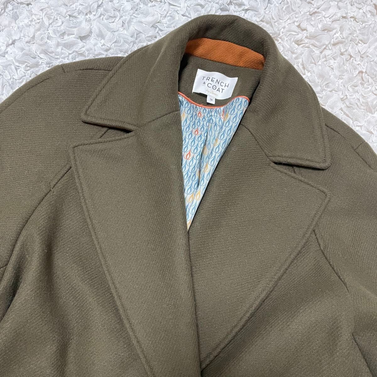 LENER CORDIER long chester coat size 38 khaki good condition LENER CORDIER long chester coat size 38 khaki good condition