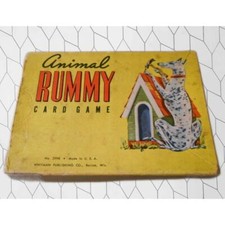 Whitman Animal Rummy Card Game 2998 Complete Original Box 1950s Vintage