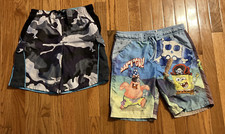 2pc Boys Swimming Trunks SzS 6-7 Elastic Waist Drawstring OP Camo Nickelodeon