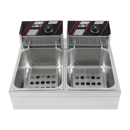 12L Gastro Friteuse Edelstahl Elektro Fritöse Doppel Fritoese mit Frittier 5000W - Bild 14 von 24