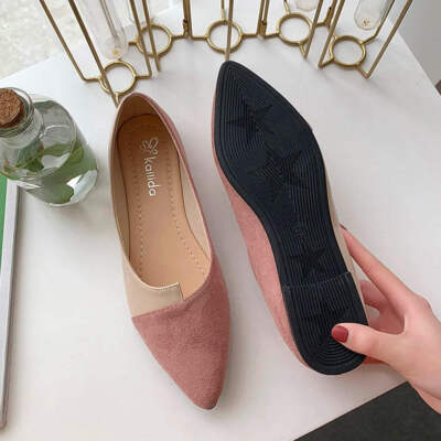Damenschuhe modische Spleiß-Pantoletten flache spitz zulaufende Ballerinas flacher Schuhverschluss