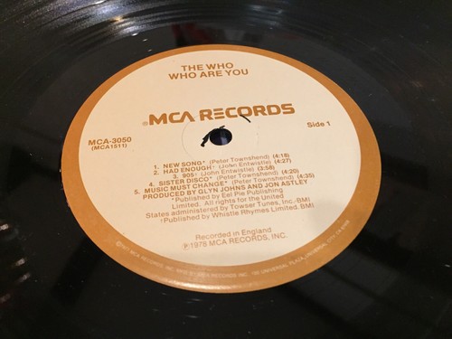 The Who ~ Who Are You Vinyl Record ~ 1978 MCA Records ~ MCA-3050 - Picture 9 of 9