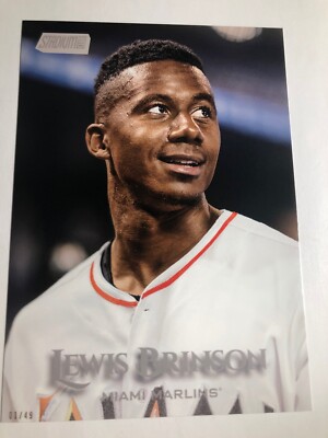 2019 Topps Stadium Club Jumbo 5x7 Lewis Brinson Marlins 150 01/49