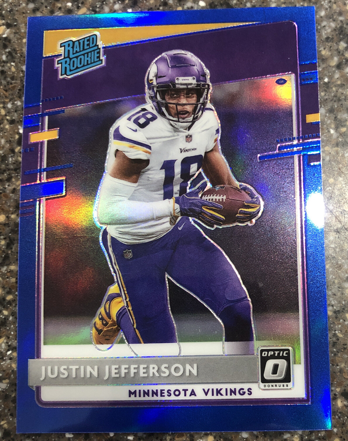 2020 Donruss Optic JUSTIN JEFFERSON Rated Rookie BLUE Prizm #145/179 RC Vikings