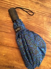 NICOLE MILLER ROYAL BLUE LEOPARD PRINT COLLAPSABLE  UMBRELLA