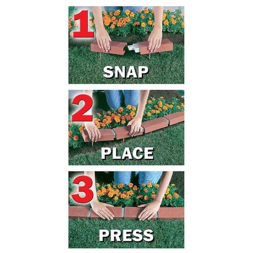 25 ft. Decorative Plastic Brick Edging Kit Garden Pathway Lawn Tree Edge Border - Picture 6 of 12