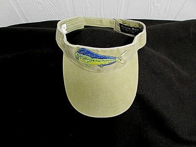 DORADO Sport Visor Cap TAN Fishing Hat MAHI Embroidered Dolphin Fish New A13