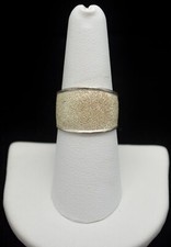 Sterling Silver Simple Textured Band Ring SZ 7.75 FMY501