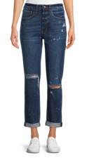 No Boundaries Juniors  Size 13 High Rise Destructed Girlfriend Jeans Dark wash