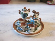Vintage Mini Terra Cotta Tea Set Doll House Size 12pcs Perfect