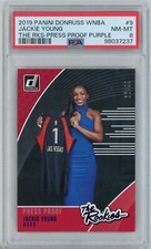 2019 Panini Donruss WNBA The Rookies 9 Jackie Young Purple /99 RC PSA 8 POP 1