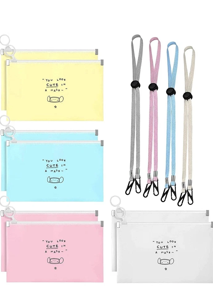 8 件面膜存储袋,便携式面膜袋遮脸存储盒 Porta... — 第 2/4 张图片