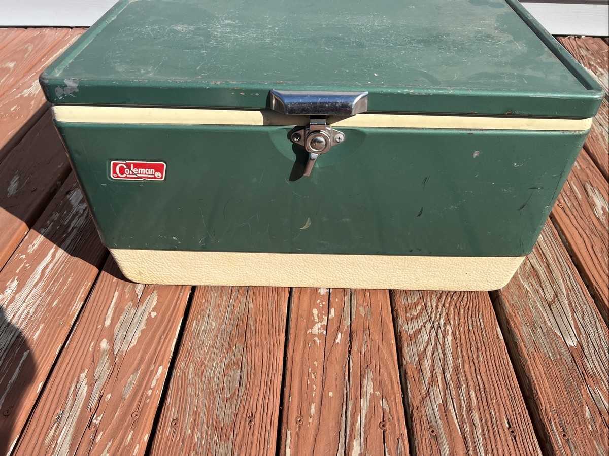 Vintage coleman cooler - metal chrome Green nice | eBay
