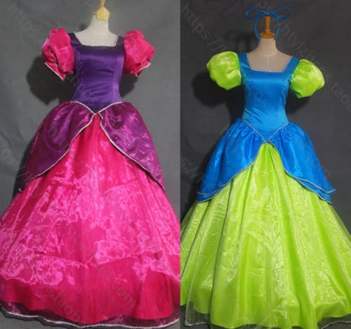 Cinderella Step Sisters Costume Anastasia Drizella Cosplay Dress Party Ball Gown - Image 3 of 4