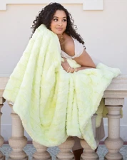 Minky Couture Sorbet Lemon Lime Blanket for Infants  30”x36” NWT