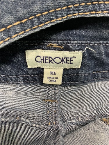EUC Cherokee Shortalls Bib Overalls XL Festival Hipster Denim Extra Large - Picture 7 of 7