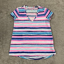 LILLY PULITZER Top Womens 2XS XXS Etta V Neck Shirt Multicolor Striped Preppy