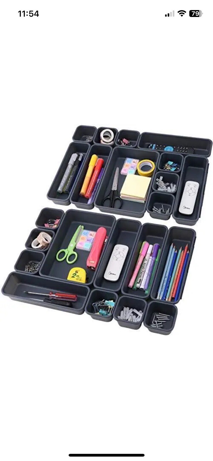 KeFanta 22 Pack Desk Drawer Organizers,Interlocking Junk  Assorted Colors 
