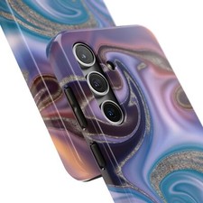 Elegant Swirl Marble Phone Case, Glossy Durable Cover for iPhone  Samsung