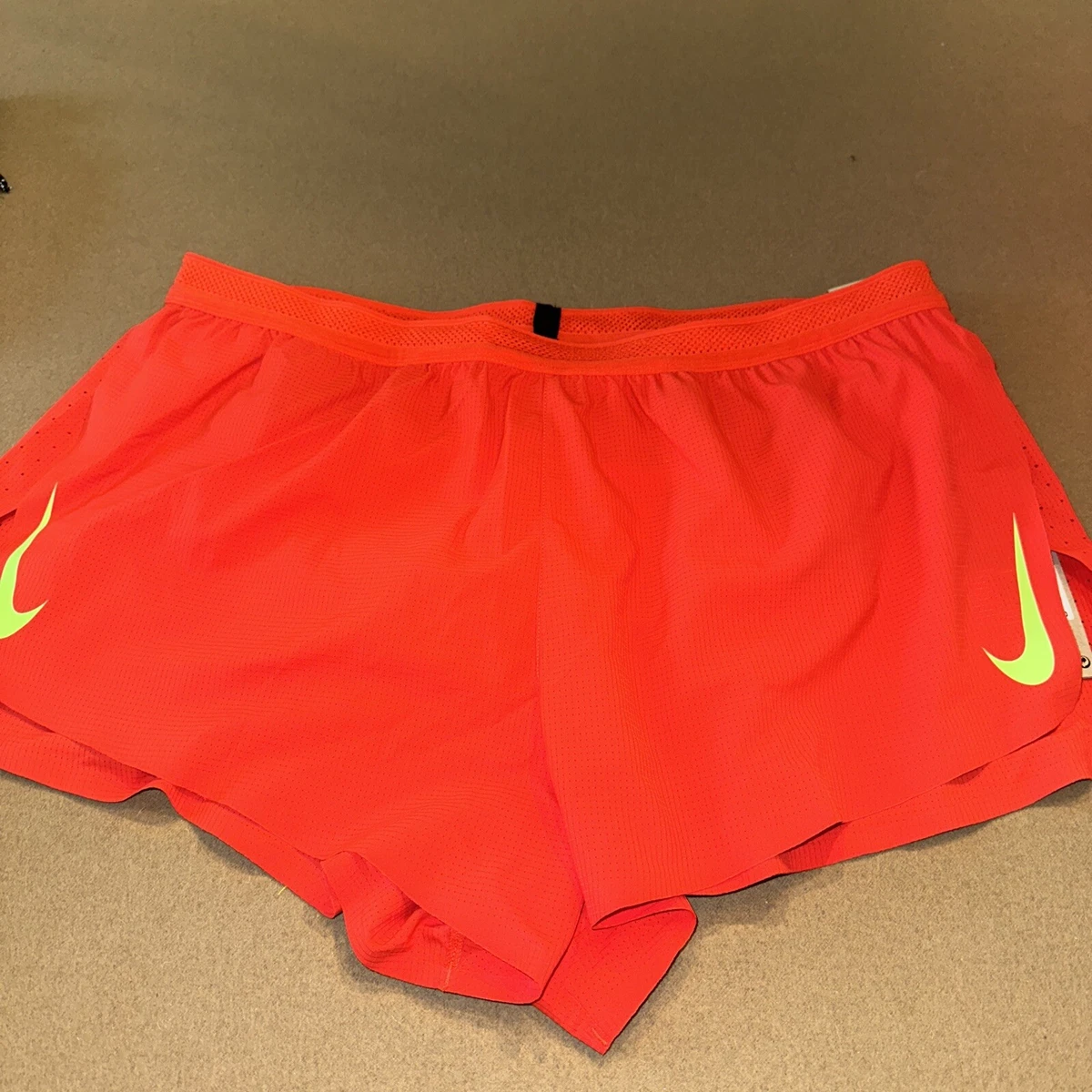 Nike Dri-Fit ADV Aeroswift 2inch Orange Red Running Shorts CJ7837