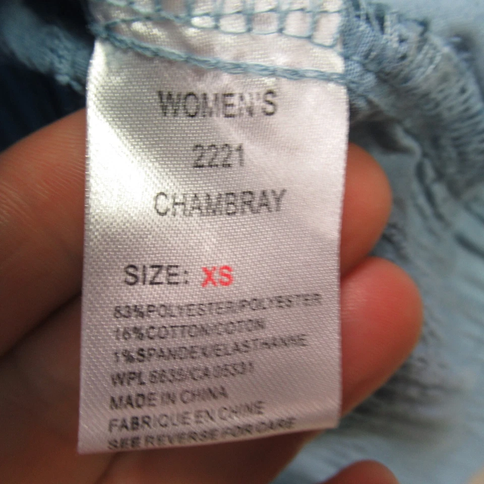 Camisa Woolrich para mujer XS manga larga cuello abotonado exterior azul Foto 4 de 4