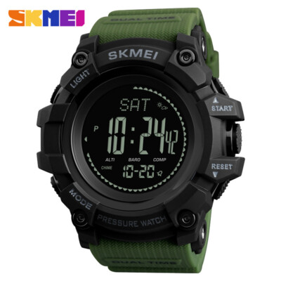 SKMEI Men's Digital Sport Watch Compass Pedometer Calorie Silicone Wristwatch