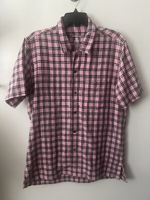 Mastermind Japan Dreaming Skull Short Sleeve Shirt Plaid Shirt Pink Size Large