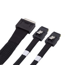 CABLECY OCuLink PCIe PCI-Express SFF-8611 8x 8-Lane to Dual SFF-8087 SSD Cable