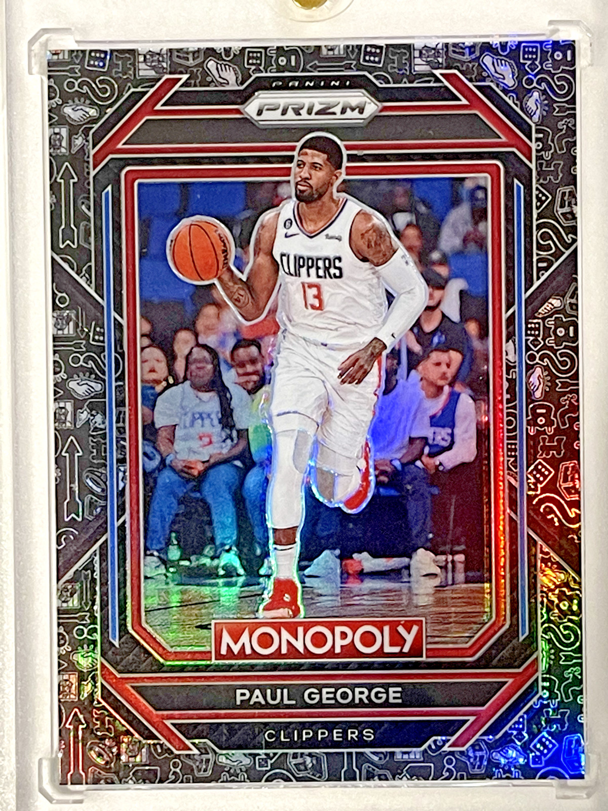 2022-23 Panini Prizm Monopoly Black Icons Paul George Card #38 CLIPPERS RARE SP