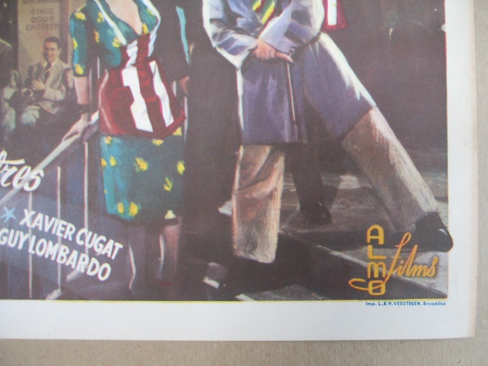 STAGE DOOR CANTEEN (1943) Belgian Poster, Cheryl Walker, William Terry