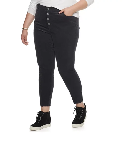 Juniors' Plus Size Unionbay Stretch Corduroy Skinny Ankle Pants () - Image 2 of 3