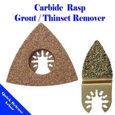 2 Carbide Rasp Saw Blade Oscillating Multi Tool Grout line Glue residue removers