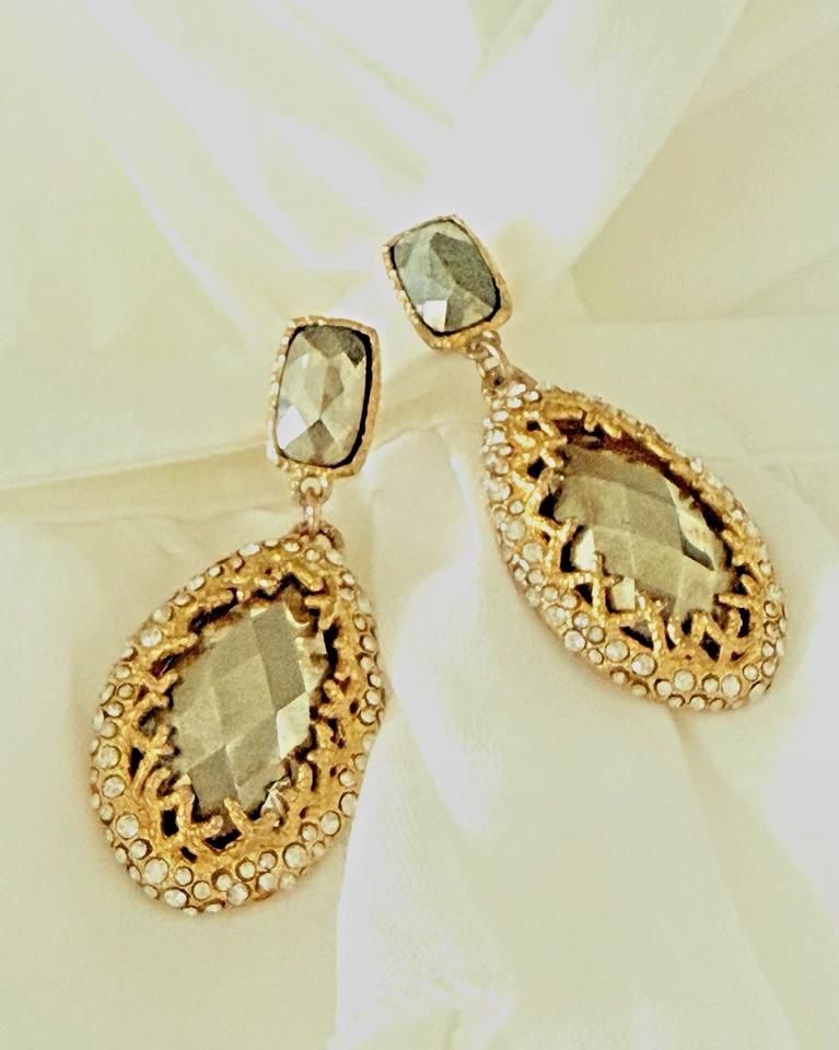 Alexis Bittar Runway Pyrite Crystal Cave Earrings 14k Gold And Radium Plated - Image 4 of 4