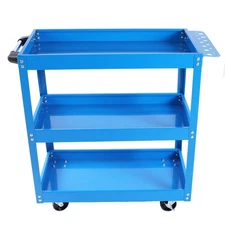 【New】Tool Cart on Wheels, 3 Tier Rolling Mechanic Tool Cart, Heavy Duty Steel Ut
