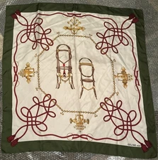 CELINE Silk Decorative Pattern Scarf  For Women Accessory 33x 33 In Square