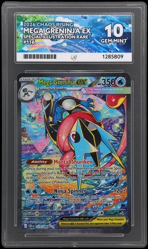 Mega Greninja EX SIR - 116/086 ACE 10 Gem Mint - Perfect Subgrades