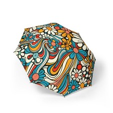 Colorful Floral Foldable Umbrella, Stylish Rain Gear, Gift for Her, ... 