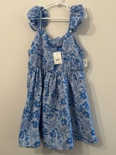 New Bluey Girl  s Size Large Floral  Character Print Ruffle Sleeve Sundress