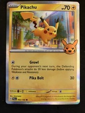 Carta Pokémon 2023 TCG Trucco o Trattamento Pikachu Holo 062/193 Halloween