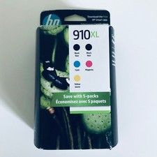 Genuine HP 910XL Black Cyan Magenta Yellow 5 PACK 6ZA58AN Ink Set Sealed 9/2026