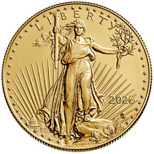 2026 American Gold Eagle Gold Coin - United States - Bullion Coin - 1 oz BU 4226.80 per troy oz