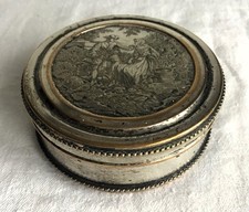 Silver Plated Early 20thC Art Nouveau Repousse Snuff / Trinket Box Signed JA.