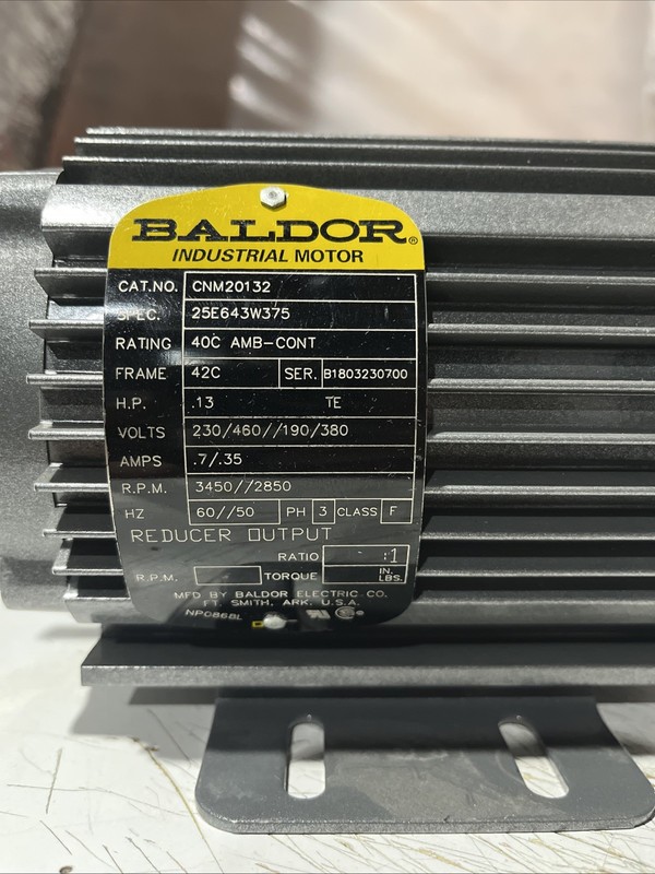 Baldor Industrial Motor CAT.NO CNM20132 SPEC-25E643W375 3/4