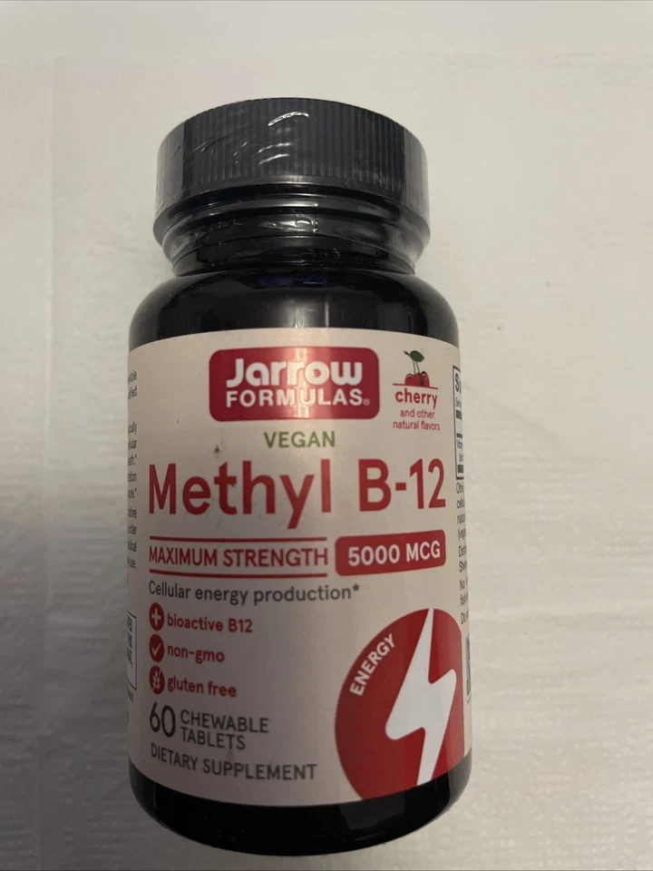 Jarrow Formulas, Vegan Methyl B-12, Max Strength, Cherry, 5,000 mcg, 60 Chew Tab - Image 3 of 3