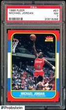 1986-87 Fleer Basketball #57 Michael Jordan Chicago Bulls RC Rookie HOF PSA 7 NM