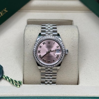 Rolex Lady-Datejust NEW 2026 Pink Roman Stainless Steel Diamond Bezel Jubilee