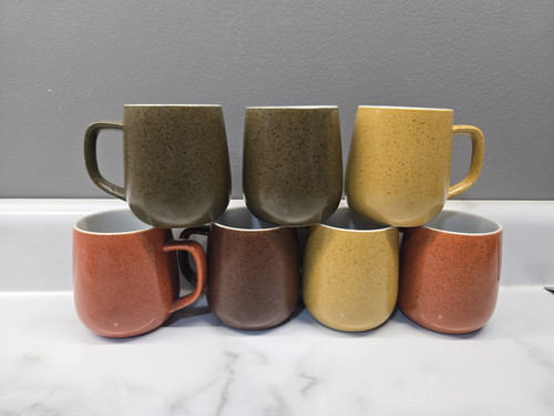 Vintage 1970's Lifestyle Coffee Tea mugs Lot Volcano Czech porcelain speckled - Picture 2 of 6