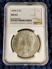 1898-O Morgan Silver Dollar - New Orleans Mint - NGC MS 63 - Beautiful Rev Toner