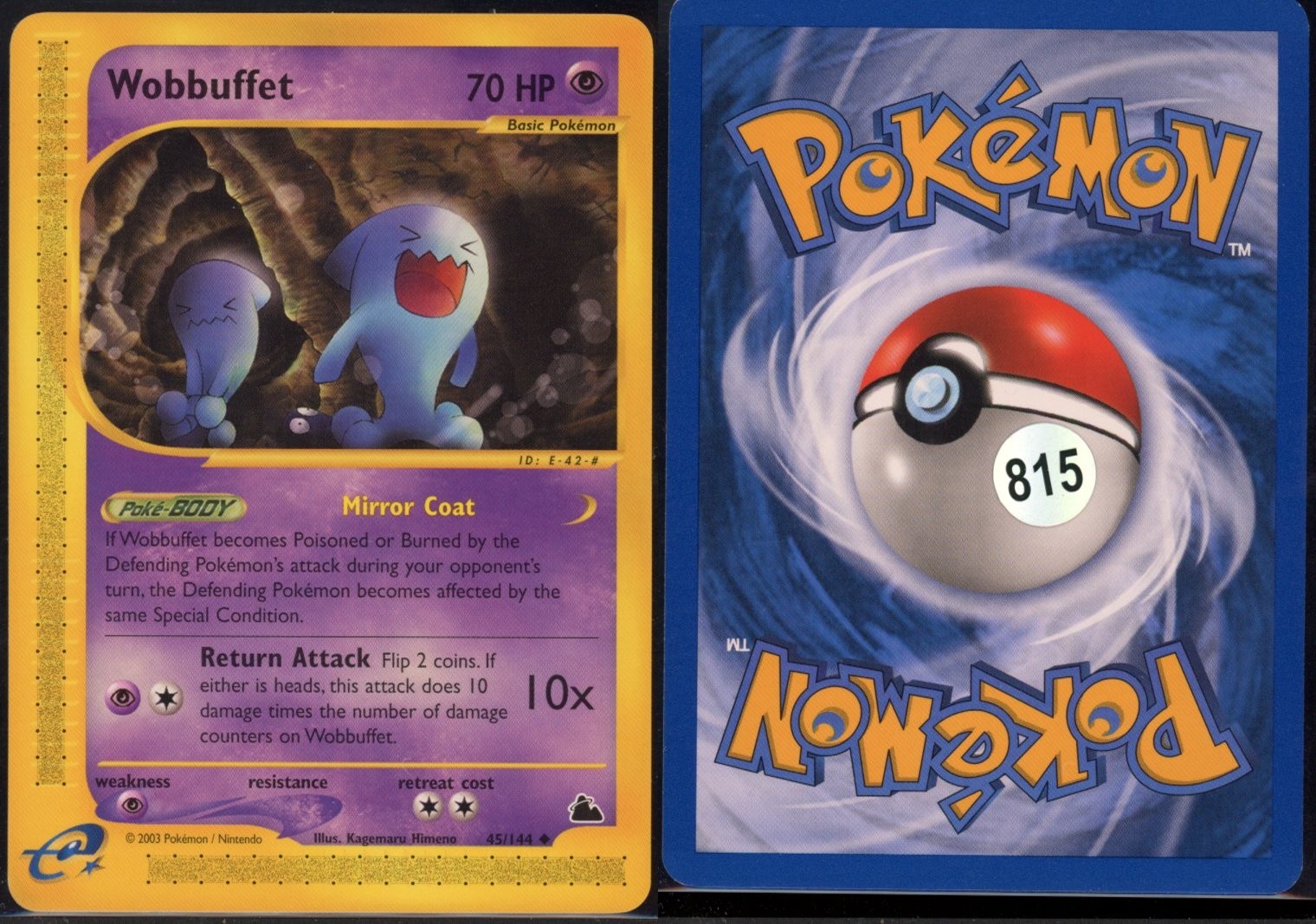 Wobbuffet 45/144 Uncommon Skyridge Pokemon NM