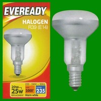 1X 20W (=25W) Eveready R39 Dimmbar Halogen Ses E14 Reflektor Spot GlüHlampen